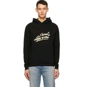 Saint Laurent 50s Signature Hoodie Pullover Mens Size Small Spellout Script